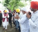 Punjab chief minister Bhagwant Mann meets villagers in Samrala. (HT photo)