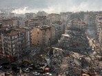 Turkey earthquake: An aerial view shows collapsed and damaged buildings following an earthquake in Hatay, Turkey.