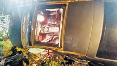 Mercedes flips at high speed on Palm Beach Road, 19-year-old seriously injured