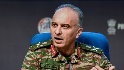 Lt Gen Rajiv Ghai hailed Chinar Corps for its role in Monday’s encounter near Srinagar, calling them valiant warriors of the Indian Army. (ANI File) Lt Gen Rajiv Ghai hailed Chinar Corps for its role in Monday’s encounter near Srinagar, calling them valiant warriors of the Indian Army. (ANI File)