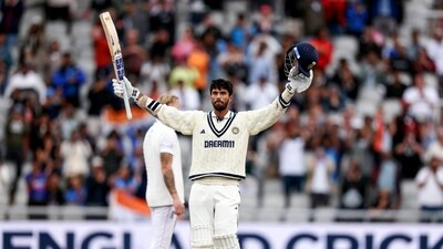 Washington Sundar hit his maiden Test century on Sunday on Day 5 of the Manchester Test. (@BCCI X) Washington Sundar hit his maiden Test century on Sunday on Day 5 of the Manchester Test. (@BCCI X)