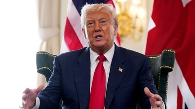 US President Donald Trump speaks during a bilateral meeting at the Trump Turnberry Golf Courses, in Turnberry south west Scotland on July 28. (AFP) US President Donald Trump speaks during a bilateral meeting at the Trump Turnberry Golf Courses, in Turnberry south west Scotland on July 28. (AFP)
