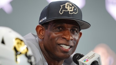 University of Colorado's Deion Sanders announced he is cancer-free after surgery for a bladder tumor. (AP Photo/LM Otero) (AP) University of Colorado's Deion Sanders announced he is cancer-free after surgery for a bladder tumor. (AP Photo/LM Otero) (AP)