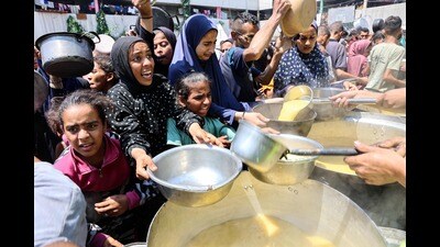 Israel blocked aid even as the World Food Programme claimed 90,000 women and children needed urgent treatment for malnutrition. (AFP) Israel blocked aid even as the World Food Programme claimed 90,000 women and children needed urgent treatment for malnutrition. (AFP)
