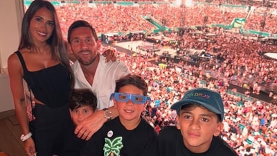 Lionel Messi was at Coldplay's gig with wife and kids. Lionel Messi was at Coldplay's gig with wife and kids.