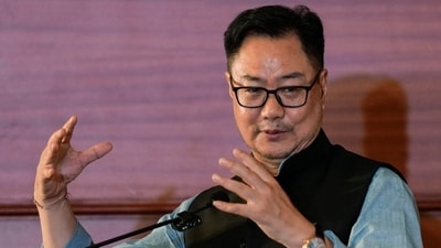 Union minister Kiren Rijiju at a function in New Delhi, Saturday, July 26. (PTI) Union minister Kiren Rijiju at a function in New Delhi, Saturday, July 26. (PTI)