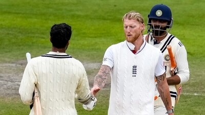 India's Washington Sundar and England's captain Ben Stokes greet each other at the end of the fourth Test match between India and England (PTI) India's Washington Sundar and England's captain Ben Stokes greet each other at the end of the fourth Test match between India and England (PTI)