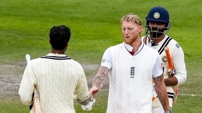 The final few minutes of the Manchester Test witnessed some high drama between Ben Stokes and Indian batters. (PTI) The final few minutes of the Manchester Test witnessed some high drama between Ben Stokes and Indian batters. (PTI)