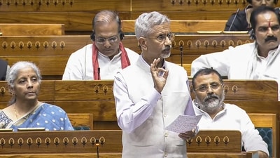 External Affairs Minister S Jaishankar speaks during debate on Operation Sindoor in the Lok Sabha. (PTI) External Affairs Minister S Jaishankar speaks during debate on Operation Sindoor in the Lok Sabha. (PTI)