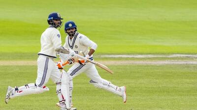 Ravindra Jadeja and Washington Sundar’s unbroken partnership of 203 on a flat pitch frustrated a toiling England in Manchester. (PTI)