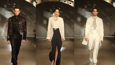 Models in designer Shantnu Nikhil's creation. (Photos: Raajessh Kashyap/HT) Models in designer Shantnu Nikhil's creation. (Photos: Raajessh Kashyap/HT)