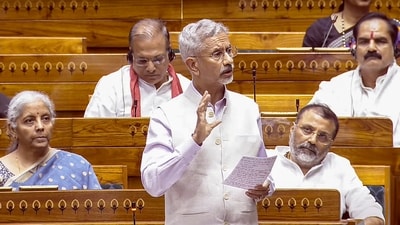 External affairs minister S Jaishankar speaks during a debate in the Lok Sabha on the Pahalgam terror attack and Operation Sindoor (PTI) External affairs minister S Jaishankar speaks during a debate in the Lok Sabha on the Pahalgam terror attack and Operation Sindoor (PTI)