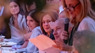 Kamala Harris at Eve Jobs' pre-wedding (X/@kdh4potus) Kamala Harris at Eve Jobs' pre-wedding (X/@kdh4potus)