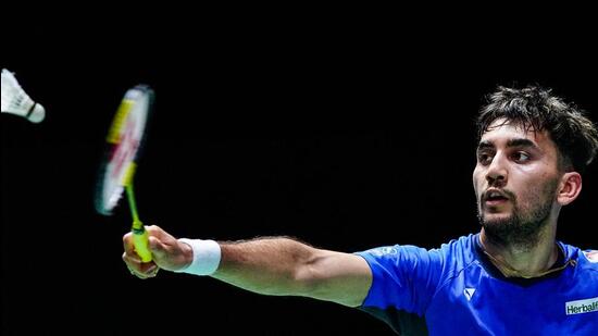 India’s Lakshya Sen hits a return against Japan’s Kodai Naraoka during their men’s singles match of the Japan Open badminton tournament at Tokyo Gymnasium in Tokyo on July 17 (AFP FILE)