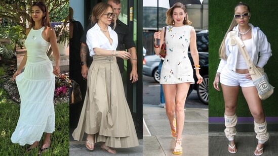 Celebrities wearing flip-flops