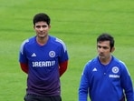 India's captain Shubman Gill, left, and Head Coach Gautam Gambhir during a practice session