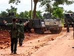 Armoured personnel carriers (APC) are seen on a road near Thailand-Cambodia's border in Sisaket province, the day after the leaders of Cambodia and Thailand agreed to a ceasefire on Monday in a bid to bring an end to their deadliest conflict in more than a decade and ahead of military negotiations, Thailand, July 29, 2025. 