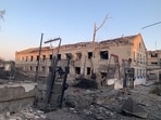 A view of the penal colony hit by a Russian air strike, amid Russia's attack on Ukraine.