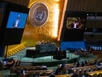 Saudi Arabia's foreign minister, Faisal bin Farhan Al-Saud, (L) and French foreign minister, Jean-Noel Barrot, (C) chair a conference on Palestine and a two-state solution at the UN on July 29, 2025 in New York City. Saudi Arabia's foreign minister, Faisal bin Farhan Al-Saud, (L) and French foreign minister, Jean-Noel Barrot, (C) chair a conference on Palestine and a two-state solution at the UN on July 29, 2025 in New York City.