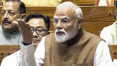 Modi said that no world leader had stopped India from exercising its right to self-defence. (Sansad TV/ANI Grab)