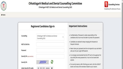 Chhattisgarh NEET UG Counselling 2025: Registration for Round 1 begins at cgdme.in, direct link to apply here Chhattisgarh NEET UG Counselling 2025: Registration for Round 1 begins at cgdme.in, direct link to apply here