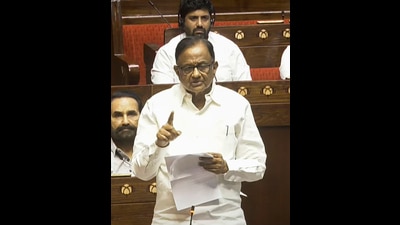 Congress MP P Chidambaram speaks during a debate in the Rajya Sabha on the Pahalgam terror attack and Operation Sindoor. (PTI)