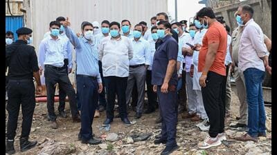 Haryana ULB minister Vipul Goel at the Bandhwari waste treatment plant in Gurugram. (Parveen Kumar/HT Photo) Haryana ULB minister Vipul Goel at the Bandhwari waste treatment plant in Gurugram. (Parveen Kumar/HT Photo)