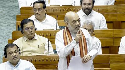 Home minister Amit Shah speaks during a debate in the Lok Sabha. (PTI) Home minister Amit Shah speaks during a debate in the Lok Sabha. (PTI)