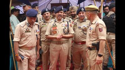 Jammu SSP Joginder Singh and SP Rural Jammu Brijesh Sharma briefed the audience regarding the job scam, including quality and quick investigation done, by a team of Jammu police headed by SHO Nagrota, inspector Parvez Sajad. (File) Jammu SSP Joginder Singh and SP Rural Jammu Brijesh Sharma briefed the audience regarding the job scam, including quality and quick investigation done, by a team of Jammu police headed by SHO Nagrota, inspector Parvez Sajad. (File)