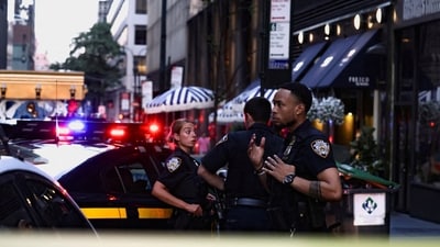 Two NYPD officers were reportedly shot in the incident in Manhattan (Reuters)