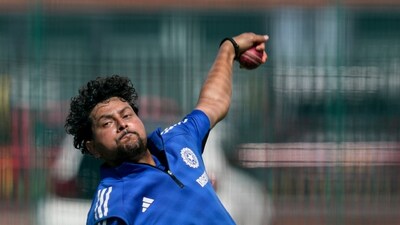 India's Kuldeep Yadav during a practice session ahead of the fourth test cricket match between India and England, at the Old Trafford Cricket (PTI) India's Kuldeep Yadav during a practice session ahead of the fourth test cricket match between India and England, at the Old Trafford Cricket (PTI)