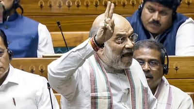 Union Home Minister Amit Shah speaks during a debate in the Lok Sabha on the Pahalgam terror attack and Operation Sindoor, at the Monsoon session of Parliament, in New Delhi, Monday, July 28, 2025. (PTI) Union Home Minister Amit Shah speaks during a debate in the Lok Sabha on the Pahalgam terror attack and Operation Sindoor, at the Monsoon session of Parliament, in New Delhi, Monday, July 28, 2025. (PTI)