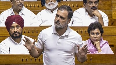 Leader of Opposition in the Lok Sabha Rahul Gandhi speaks during a debate in the House on the Pahalgam terror attack and Operation Sindoor, at the Monsoon session of Parliament, in New Delhi. (Sansad TV) Leader of Opposition in the Lok Sabha Rahul Gandhi speaks during a debate in the House on the Pahalgam terror attack and Operation Sindoor, at the Monsoon session of Parliament, in New Delhi. (Sansad TV)