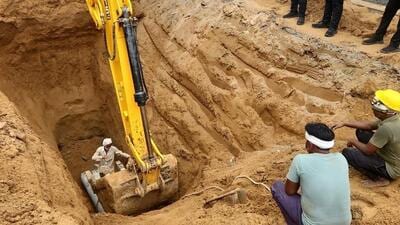 The construction that began last month is intended to be completed by December 2026, said officials of the authority’s project department (Work Circle 2). (HT Photos) The construction that began last month is intended to be completed by December 2026, said officials of the authority’s project department (Work Circle 2). (HT Photos)