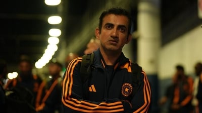 Gautam Gambhir was involved in a heated exchange with the Oval curator. (BCCI - X)