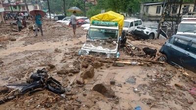 The Local Met office issued an orange alert for heavy to very heavy rainfall in isolated areas of Kangra, Mandi, and Kullu districts on Tuesday. (PTI) The Local Met office issued an orange alert for heavy to very heavy rainfall in isolated areas of Kangra, Mandi, and Kullu districts on Tuesday. (PTI)