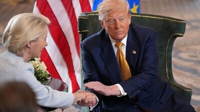 President Trump with European Commission President Ursula von der Leyen as he announced a trade deal with the EU this week. President Trump with European Commission President Ursula von der Leyen as he announced a trade deal with the EU this week.