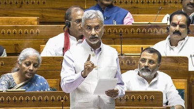 External Affairs Minister S Jaishankar speaks during a debate in the Lok Sabha on the Pahalgam terror attack and Operation Sindoor, at the Monsoon session of Parliament, in New Delhi, Monday, July 28, 2025. (PTI) External Affairs Minister S Jaishankar speaks during a debate in the Lok Sabha on the Pahalgam terror attack and Operation Sindoor, at the Monsoon session of Parliament, in New Delhi, Monday, July 28, 2025. (PTI)