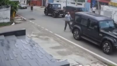 A speeding Thar hit 65-year-old Kamalkant Dutta, a resident of Gandhi Nagar, in the same locality. (X) A speeding Thar hit 65-year-old Kamalkant Dutta, a resident of Gandhi Nagar, in the same locality. (X)