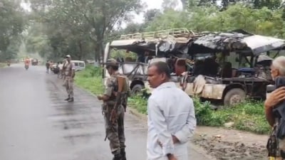 The accident took place at around 4:30am near the Jamuniya forest, within the Mohanpur Police Station limits. (PTI) The accident took place at around 4:30am near the Jamuniya forest, within the Mohanpur Police Station limits. (PTI)