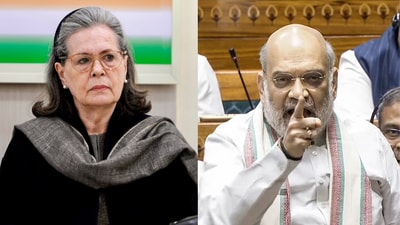 Congress leader Sonia Gandhi and Union home minister Amit Shah