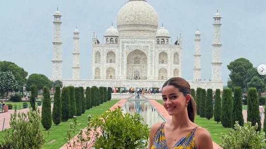Ananya Panday shares pictures from her visit to Taj Mahal.