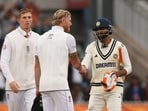 Ben Stokes finally shakes hands with Ravindra Jadeja after a contentious end to the Manchester Test.