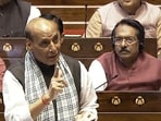 Defence minister Rajnath Singh speaks during the discussion on Operation Sindoor in the Rajya Sabha. (ANI) Defence minister Rajnath Singh speaks during the discussion on Operation Sindoor in the Rajya Sabha. (ANI)