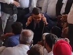 IAS officer Rinku Singh Rahi publicly performing sit-ups on Tuesday. (Sourced) IAS officer Rinku Singh Rahi publicly performing sit-ups on Tuesday. (Sourced)