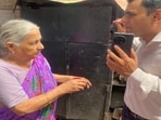 In a video from the Indira Chowk electricity substation, a woman is purportedly seen handing over a set of bangles to a junior engineer. (Sourced) In a video from the Indira Chowk electricity substation, a woman is purportedly seen handing over a set of bangles to a junior engineer. (Sourced)