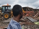 The anti-encroachment drive on the Mandi Samiti premises. (Sourced) The anti-encroachment drive on the Mandi Samiti premises. (Sourced)