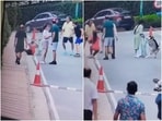 The pet husky dog just jumped at the woman out of nowhere, knocked her down and seriously injured her. The pet husky dog just jumped at the woman out of nowhere, knocked her down and seriously injured her.