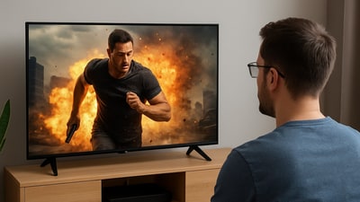 Big screen that fits right for movies, matches and everything in between.