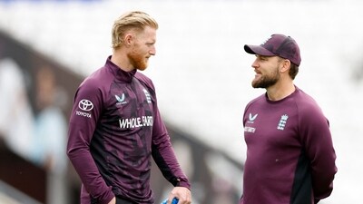 England's Ben Stokes with head coach Brendon McCullum during the practice session (Action Images via Reuters)
